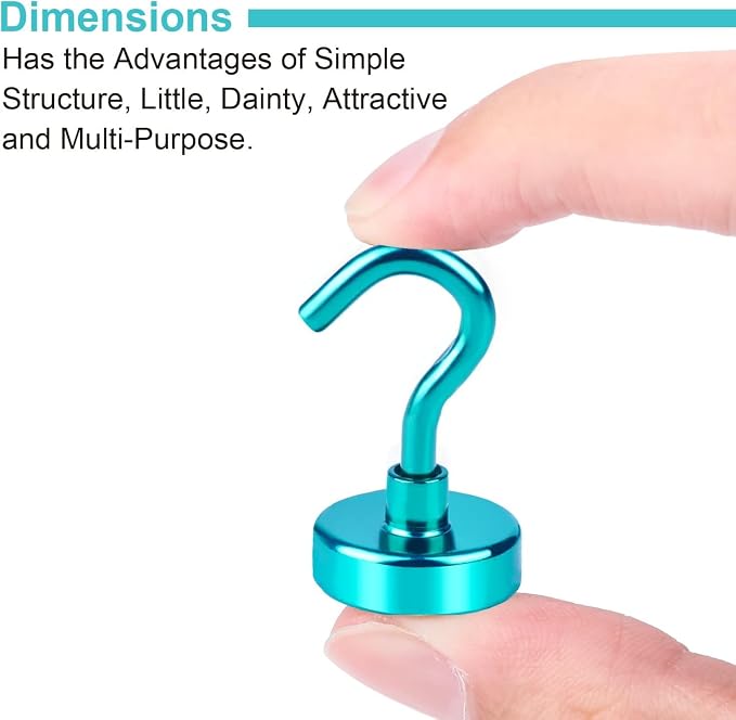 DIYMAG Magnetic Hooks 10pcs 30lbs+ Cruise Essentials 2026 Magnet Hook Green | Neodymium Heavy Duty Strong Magnets Hanging Ship Cabins Refrigerator Fridge Classroom Beach Vacation Kitchen Grills Home Tool - Image 5