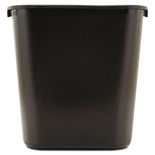 Rubbermaid Commercial Products Resin Wastebasket/Trash Can, 7-Gallon/28-Quart, Black, Plastic, for Bedroom/Bathroom/Office, Fits Under Desk/Sink/Cabinet by RubbermaidCommercialProducts