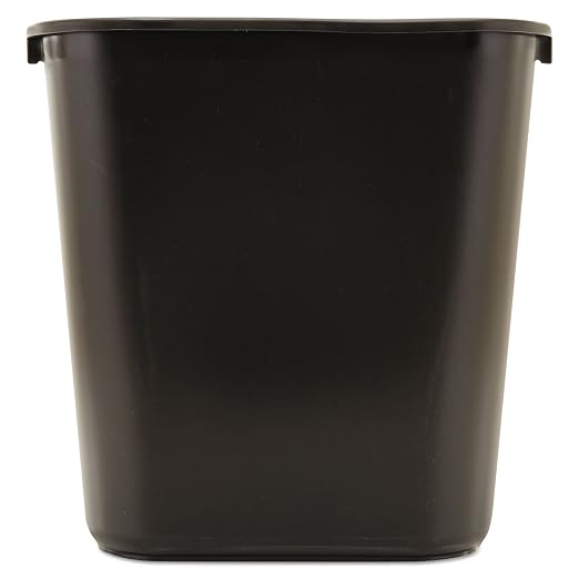 Rubbermaid Commercial Products Deskside Wastebasket/Trash Can, 3.25-Gallon/13-Quart, Black, Small, for Bedroom/Bathroom/Office, Fits Under Desk/Sink/Cabinet by RubbermaidCommercialProducts