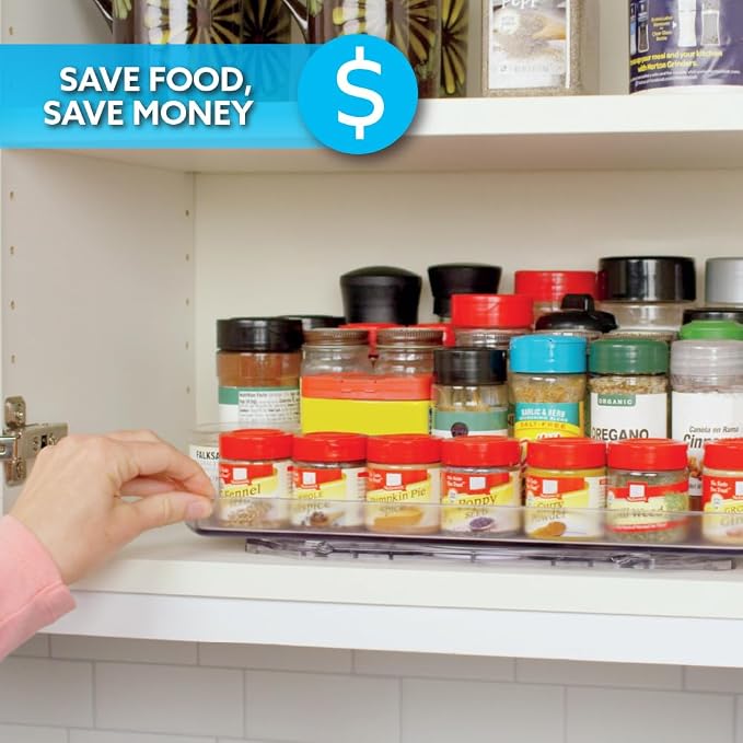 Ontel Smart Spin Rotating Refrigerator Organizer - Use This Lazy Susan as a Rotating Spice Rack, Condiment Organizer, Cabinet Organizer or for Kitchen, Panty or Fridge Organization and Storage, Clear - Image 5