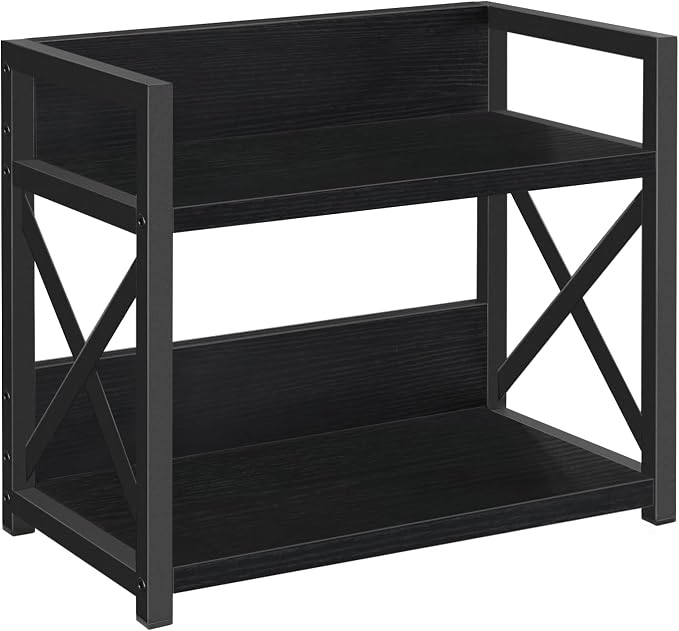 YINMIT Kitchen Countertop Organizer,Spice Rack,Coffee Bar Shelf Organizer | 2-Tier Coffee Station,Seasoning Storage,Syrup,Mug Cup,Bottle Holder,Bathroom Vanity,Pantry,Bedroom and Office,Black, Small by YINMIT