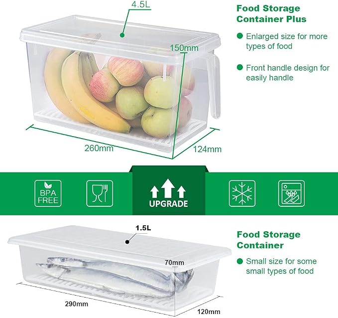 SILIVO Lettuce Keeper for Fridge(3 Pack)- 4.5L Vegetable Storage Containers for Refrigerator with Drain Tray Keep Fresh for Veggies and Salad - Image 2