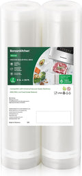 Bonsenkitchen Vacuum Food Sealer Rolls Bags for Food, 2 Packs 8 in x 20 ft | BPA-free, Heavy-duty Small Vacuum Seal Bags, Durable Commercial Customized size for Storage and Sous Vide Cooking, VB3206 by Bonsenkitchen
