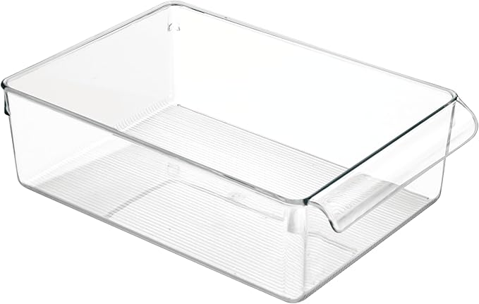 iDesign Fridge Storage Bin with Handle, Clear | Fridge Tray, For Cheeses and Snacks by iDesign