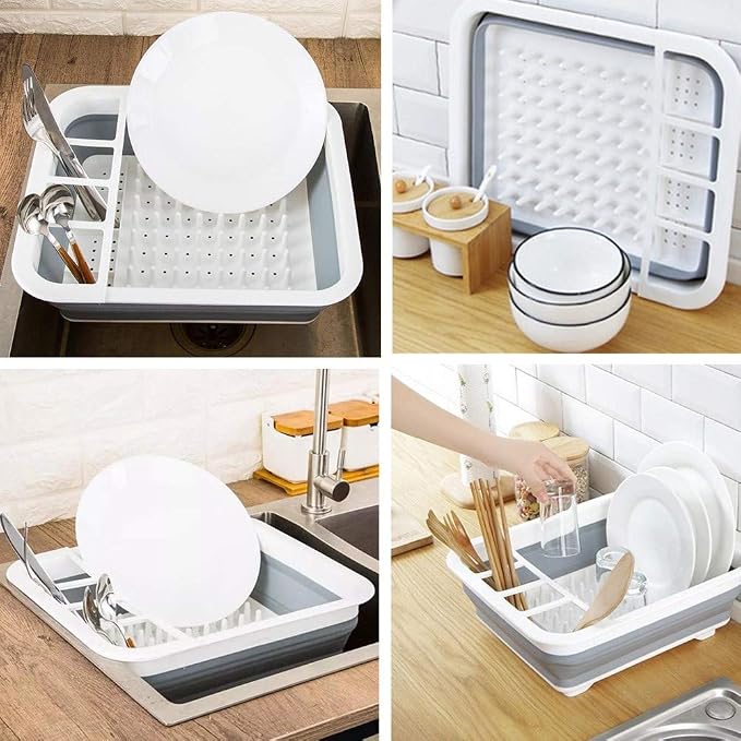 Collapsible Dish Drying Rack Portable Dish Drainer Dinnerware Organizer for Kitchen RV Campers Storage - Image 5