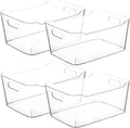 Clear Storage Bins, Pantry Organizers and Storage Containers Fridge Organizer Bins Kitchen Organization Cabinet Organizer Bin for organizing Cleaning Supplies Home Kitchen Refrigerator Containers by CONTROLKITCHEN