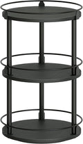 3-Tier Lazy Susan Organizer, Rotating Spice Rack, Spinning Organizer, Industrial Turntable Spice Rack Organizer for Cabinet, Kitchen Countertop, Pantry, Black SR23BK by Yatiney