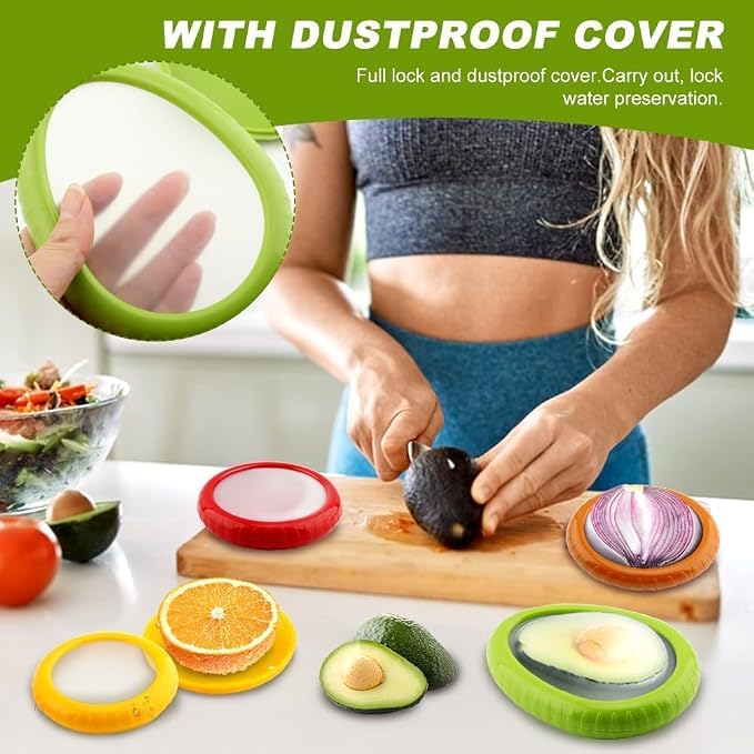 T-Raputa Avocado Saver and Tomato Holder - Set of 4 | Reusable Storage Containers,for half an avocado For Fridge, Ideal for Garlic, Onions, Lemons, and Potatoes - Image 6