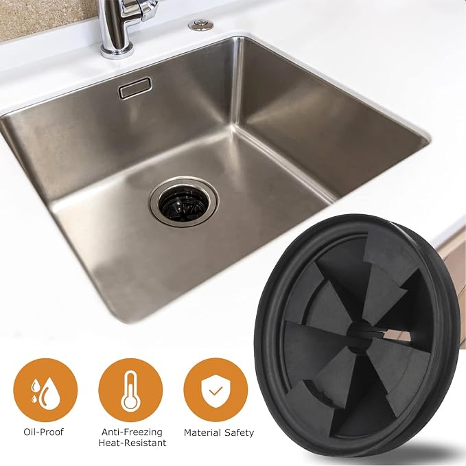 Garbage Disposal Splash Guard, 2 Pack Upgraded EPDM Rubber Drain Insert for InSinkErator Evolution Series 3 3/8" QCB-AM Sink Baffle Drain Cover Removable Quiet Collar EPDM Strainer Insert Parts - Image 2