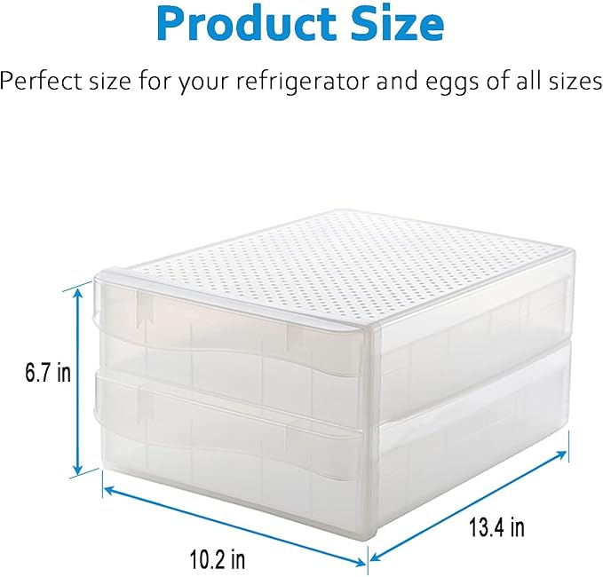 Egg Holder for Refrigerator, THIPOTEN 60 Grid Eggs Storage Container for Refrigerator, Perfect Household Egg Organizer for a Hobby Farm - Image 2