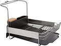 KitchenAid Full Size, Rust Resistant Expandable Dish Rack with Angled Self Draining Drainboard, 24-Inch, Black by Unknown