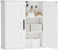 Homleke Bathroom Wall Cabinet, Medicine Cabinet with Adjustable Shelves | 3-Tier Wall Mounted Over Toilet Storage with Barn Doors, for Bathroom, Kitchen, Entryway, Laundry Room, White, (7.9" D) by Homleke