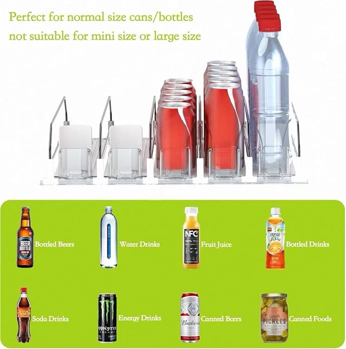 IBORING Drink Organizer for Fridge,Holds up to 30 Cans | Self Pushing Fridge Drink Organizer,Automatic Drink Dispenser for Fridge,Idea for fridge organizers and storage - Image 3