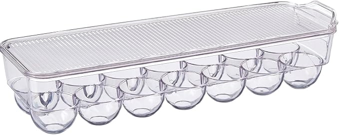 Dial Industries Fridge Egg Storage Holder, 14 Egg Container with Lid | Keeps eggs upright and easy to see, container top allows stacking, protects against spills, fits refrigerator door or shelf - Image 2