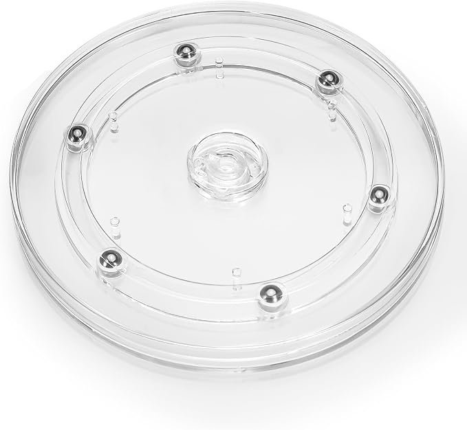 6 Inch Plastic Lazy Susan Turntable, 360° Small Clear Turntable Organizer, Transparent Ball Bearing Rotating Swivel Spinning Tray Plate for Refrigerator Table Spice Cake by Bagentry