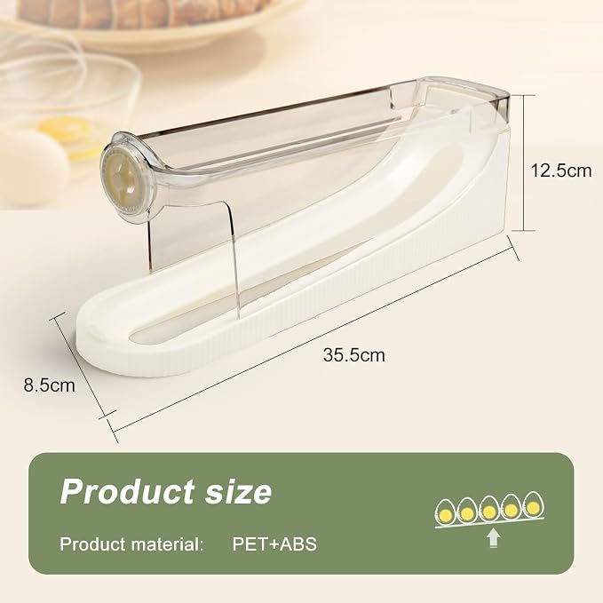 egg holder for fridge-Auto Rolling Fridge Egg Organizer,egg dispenser for refrigerator,Egg preservation rack,Egg Storage Rack for Kitchen,egg container refrigerator (white, 2tier) - Image 2