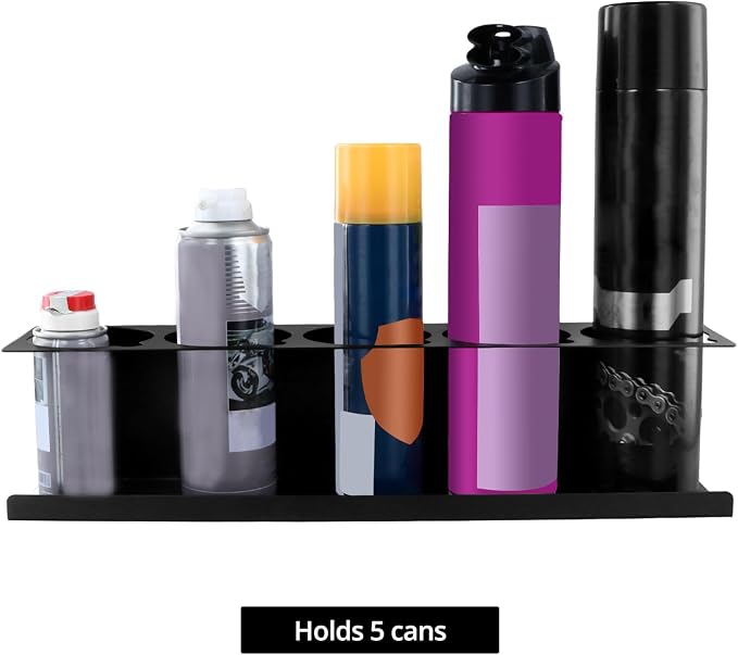 QWORK Heavy-Duty Aerosol Spray Can Holder Rack Organizer, Steel, Powder-Coated, Holds 20 Cans, 4 Pcs, Multipurpose Wall, Toolbox, Cart Mount, No Assembly Required - Image 4