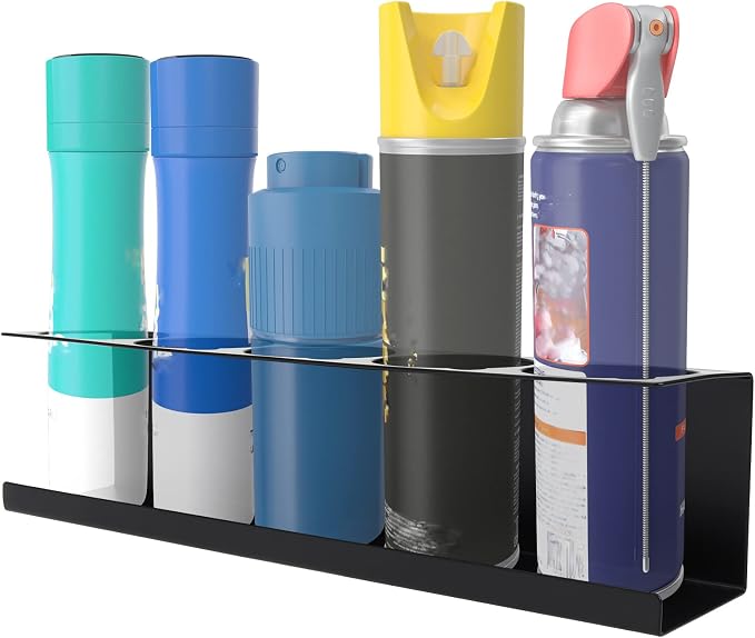 RealPlus Aerosol Spray Can Holder Rack Organizer, 5 Can Spray Bottle Holder Heavy-Duty Steel Wall Mounted for Garage and Workspace, Pack of 3 - Image 6