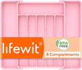 Lifewit Silverware Drawer Organizer, Expandable Utensil Tray for Kitchen, BPA Free Flatware and Cutlery Holder, Adjustable Plastic Storage for Spoons Forks Knives, 10.9"-17.5" x 13.7", Pink by Lifewit