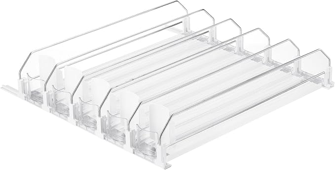 uxcell 5pcs Drink Organizer for Refrigerator, Self-Pushing Soda Can Organizer Width Adjustable Drink Dispenser Beverage Pusher for Fridge Pantry, White by uxcell