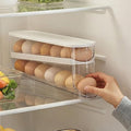 Auto-Rolling Egg Dispenser with Lid, Transparent, 1 Pack | Fridge Egg Organizer, Side-Door Slide Design, Stackable & Space-Saving, Easy Access, Holds 14–16 vs. Standard 12 by Unknown