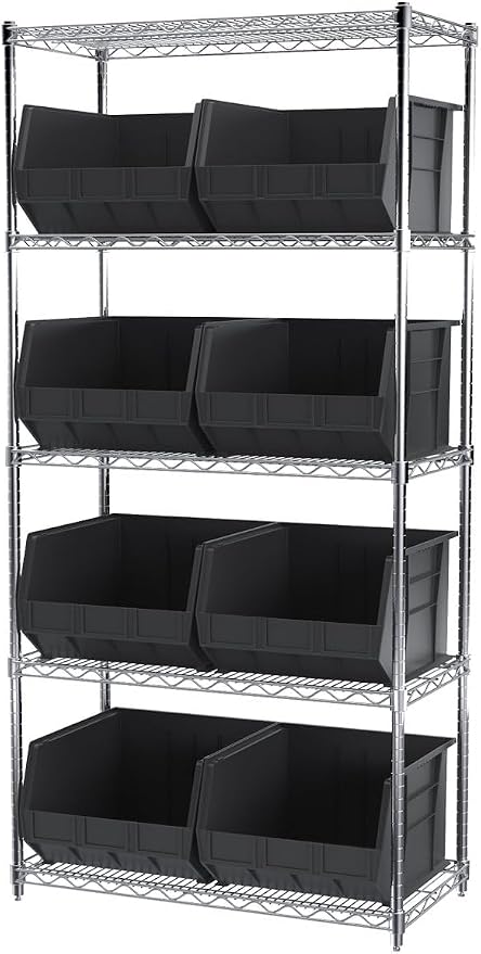 Akro-Mils 30270 AkroBins Plastic Storage Bins, 18"x16"x11", Black, 3-Pack | Space-Saving Stackable Bins for Garage, Pantry, Craft Organization - Image 8