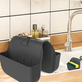 Sponge Holder for Kitchen Sink, Silicone Sink Saddle Caddy Organizer Rack, Sponges Holder Over Faucet, Hanging Kitchen Organizer Accessories Rack Basket Black by Unknown