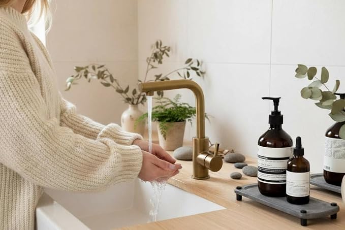Premium Sink Caddy - Solid Grey Water-Aborbing Diatamaceous Earth Tray for Sink, Elevated Stainless Steel Legs, Non-Toxic, Fast-Drying, Kitchen or Bathroom (Lake Stone) - Image 8
