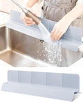 Sink Splash Guard 18" 23" 30" Silicone Water Guard with Strong Suction Cups, Faucet & Countertop Protector, Bathroom & Sink Edge Splash Guard Strip, Dishwasher Safe-Grey 18" by AyNirser