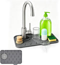 Faucet Draining Mat, Silicone Faucet Mat for Kitchen Sink | 8.3 X 5.7 Inch Silicone Splash Guard Behind Faucet Faucet Handle Drip Catcher for Bathroom Kitchen Countertop Gadgets by Unknown