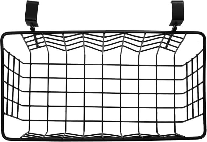AVLA 2 Pack Over The Cabinet Door Organizer, Grid Storage Baskets with Hooks, Metal Wall Hanging Basket Holder Rack, Wire Kitchen Sink Organization Bin for Bathroom Shampoo, Body Wash - Image 4