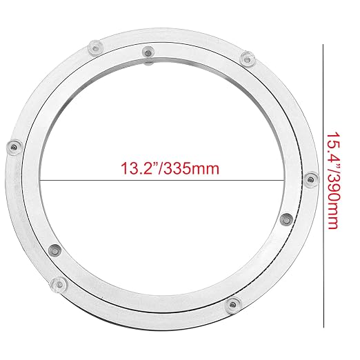 Aluminium Alloy Turntable Bearing, Heavy Duty Swivel Turntable Lazy Susan Rotating Bearing Turntable Round Dining Table Smooth Swivel Plate Hardware, 16" - Image 2