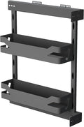 VADANIA Narrow Pull Out Cabinet Organizer, For 8" Base Cabinets | 2-Tier Slim Cabinet Storage with Solid Metal Trays, Soft Close Full-Extension Slides, Reversible Left or Right Side Mount by VADANIA