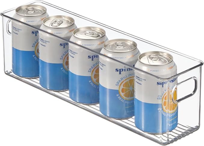 mDesign Plastic Kitchen Organizer - Storage Holder Bin with Handles for Pantry, Cupboard, Cabinet, Fridge/Freezer, Shelves, and Counter - Holds Canned Food, Snacks - 2 Pack - Clear - Image 8