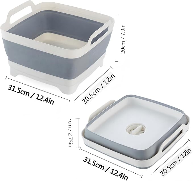 Foldable Sink Vegetable Fruit Bowl Dish Washing Storage Basin Basket, Portable Space-Saving for Kitchen, RV, Campers, and Travel Trailers - Image 2