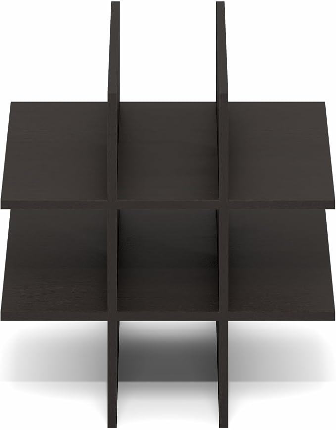 Furinno Cubicle 9-Compartment Cube Insert, Grid Cube Organizer, Dark Oak | 12.9W x 12.9H, Geometric Shelf Accessory, Fits into Furinno Triple Thick Cubes, IKEA Kallax, for Organizers and Storage - Image 10