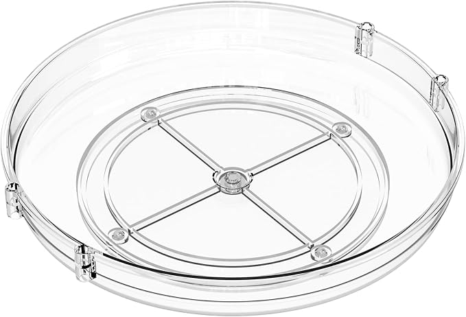 9.5" W Acrylic Clear Lazy Susan Turntable for Cabinet,Kitchen Countertop,Refrigerator and Pantry Organization Storage,1 Tier Small Spinning Organizer for Vitamin,Medicine,Spice Rack & Organization - Image 9