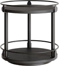 Lazy Susan Organizer, Rotating Spice Rack, 2 Tier Spice Turntable Organizer, Industrial Turntable Spice Holder, for Kitchen Countertop and Cabinet, Compact and Versatile, Black SR22BK by Yatiney