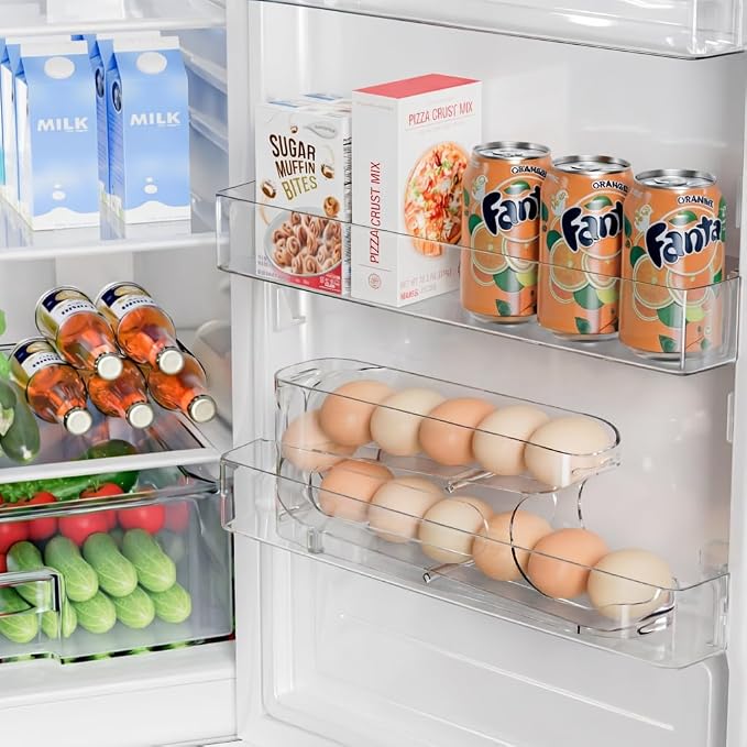 Egg Holder for Fridge, FIFO Egg Roller for Eggs 12 Count, Clear | Auto Rolling Egg Storage Organizer Container, Dispenser for Refrigerator, Space Saving - Image 4