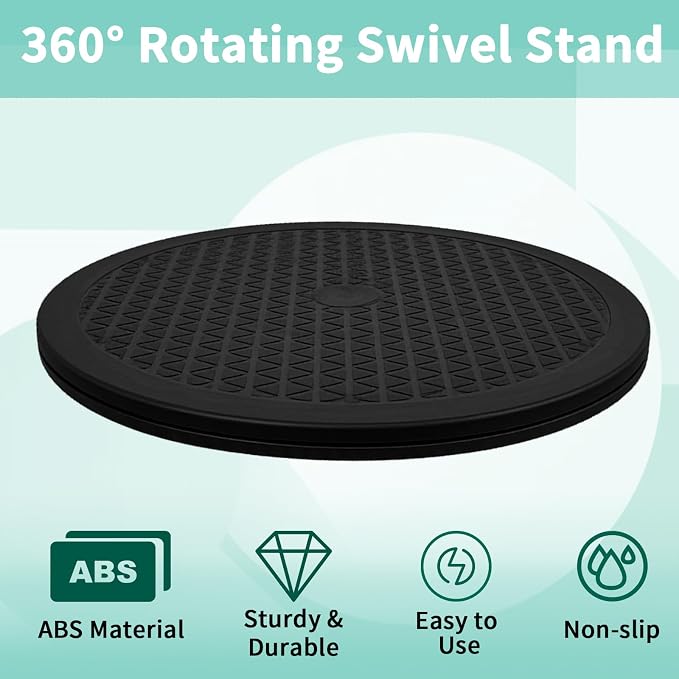 12 Inch Heavy Duty Rotating Swivel Stand, 360° Rotation with Steel Ball Bearings for Plants, Monitors, Crafts, Model Bases & TVs - Image 4