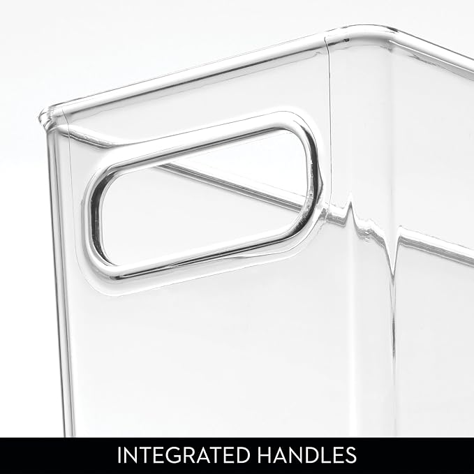 iDesign Tall Plastic Storage Bin with Handles, Set of 4, Clear | For Fridge or Freezer, Made in USA - Image 5