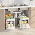 APRTAT 2 Pack Bamboo Under Sink Organizer, 2-Tier Pull Out Storage Drawers | Smooth pull-out drawers keep cleaners and tall bottles visible, organized and easy to reach in kitchen or bathroom cabinets by HEALTHYYOU