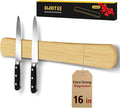 Magnetic Knife Holder, 16 Inch Bamboo Wood Knife Strip for Wall or Fridge | Fridge Magnetic or Screw-Mounted, Strong Magnet Secures Knives, Space-Saving, Kitchen Knife Storage, Housewarming Gift by SWAITEE