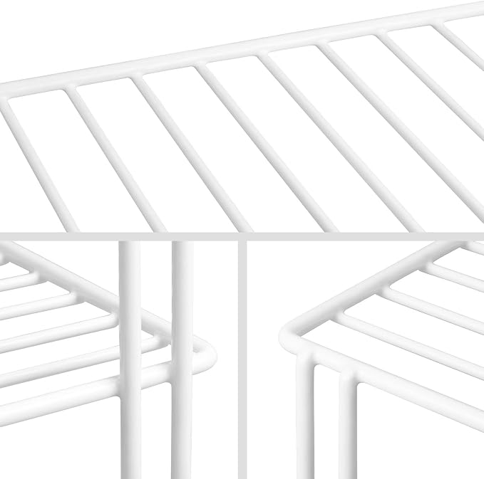 ROFAY Kitchen Cupboard Organiser, 3 Tier White Corner Plate Rack for Kitchen Cupboard Storage - Cupboard Shelf Insert Organiser (Pack of 2) - Image 4