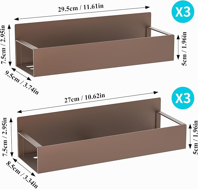 Metal Magnetic Spice Rack for Refrigerator Bronze, 6 Pack | Magnetic Shelves Heavy Duty for Fridge in Kitchen, Seasoning Storage Organizer, For Oven Washer and Dryer, For Heavier Items - Image 7
