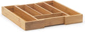 HIC Kitchen Expandable 6-Slot Silverware Cutlery Utensil Storage Tray, Natural Bamboo, Opens to 14-Inches by HIC