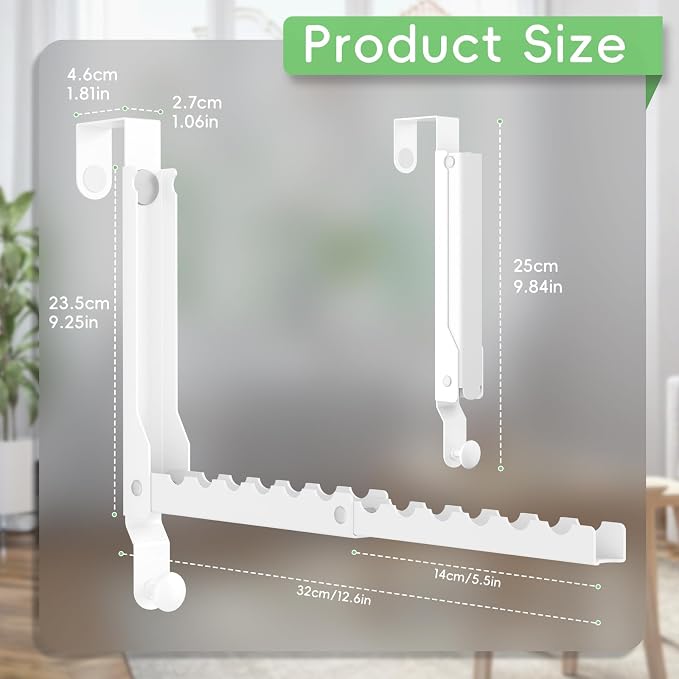 Over the Door Hook, Door Hooks for Hanging Towels, Bags,Coats,Umbrellas, Mirrors, Over Door Dual-Hook, Suitable for Bathrooms, Bedrooms, Laundry Rooms, Kitchens, Storage Rooms (White-2(UP)) - Image 4