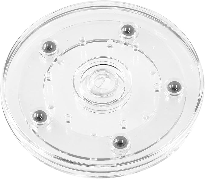 Piutouyar 4 Pcs Plastic Turntable Bearings Hardware, 4Inch/100mm, Clear | Plastic Acrylic Clear Turntable Organizer, For Kitchen Spice Rack Table Cake - Image 3