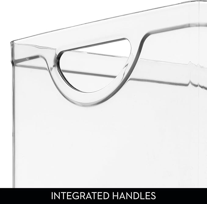 iDesign Plastic Stackable Kitchen Cabinet Storage Bin, Clear, 4-Pack | With Handles, Pantry Organizer - Image 5