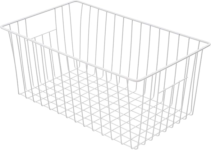 16inch Freezer Storage Organizer Baskets, Household Wire Refrigerator Bins with Built-in Handles for Cabinet, Pantry, Closet, Bedroom - Image 3
